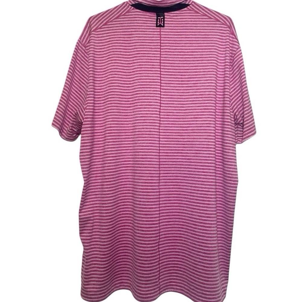 Nike TW Tiger Woods Dri-Fit Striped Polo Shirt Pink XL - Picture 2 of 11